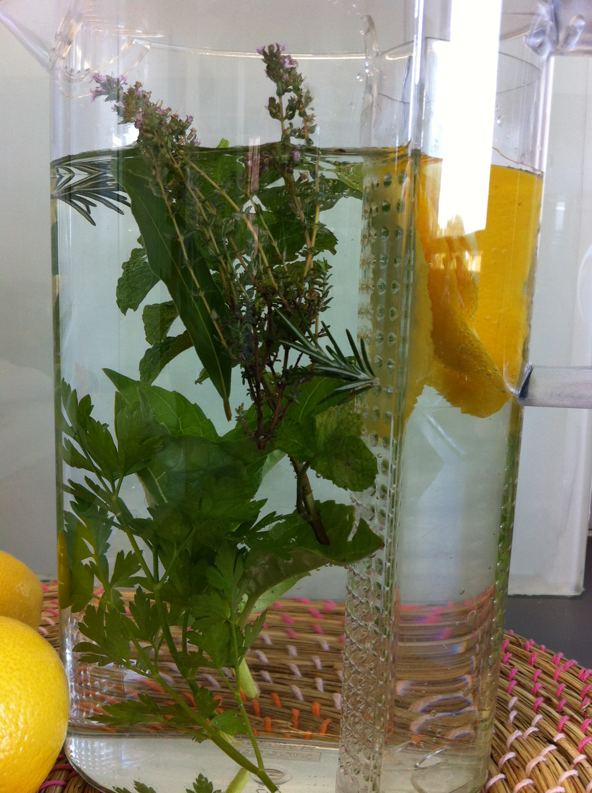 Natural Spring water with organic garden herbs
